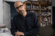 Author Junot Díaz at his home in Cambridge, Mass. 