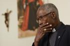 Mali bishop Jean-Gabriel Diarra listens to question during an interview with The Associated Press in Rome on Tuesday, June 27, 2017.  (AP Photo/Andrew Medichini)